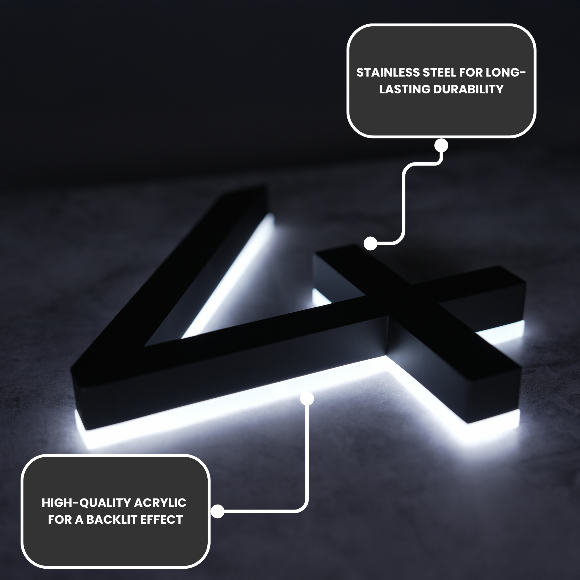 Backlit LED House Numbers – Custom Illuminated Address Numbers for Outdoor Use