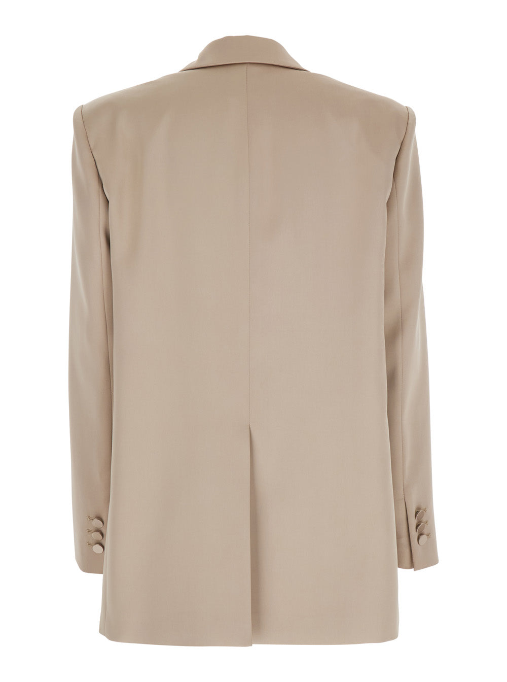 The Andamane Women 'Guia' Beige Single-Breasted Jacket With Notched Revers And Shoulder Pads In Wool Blend Stretch Woman
