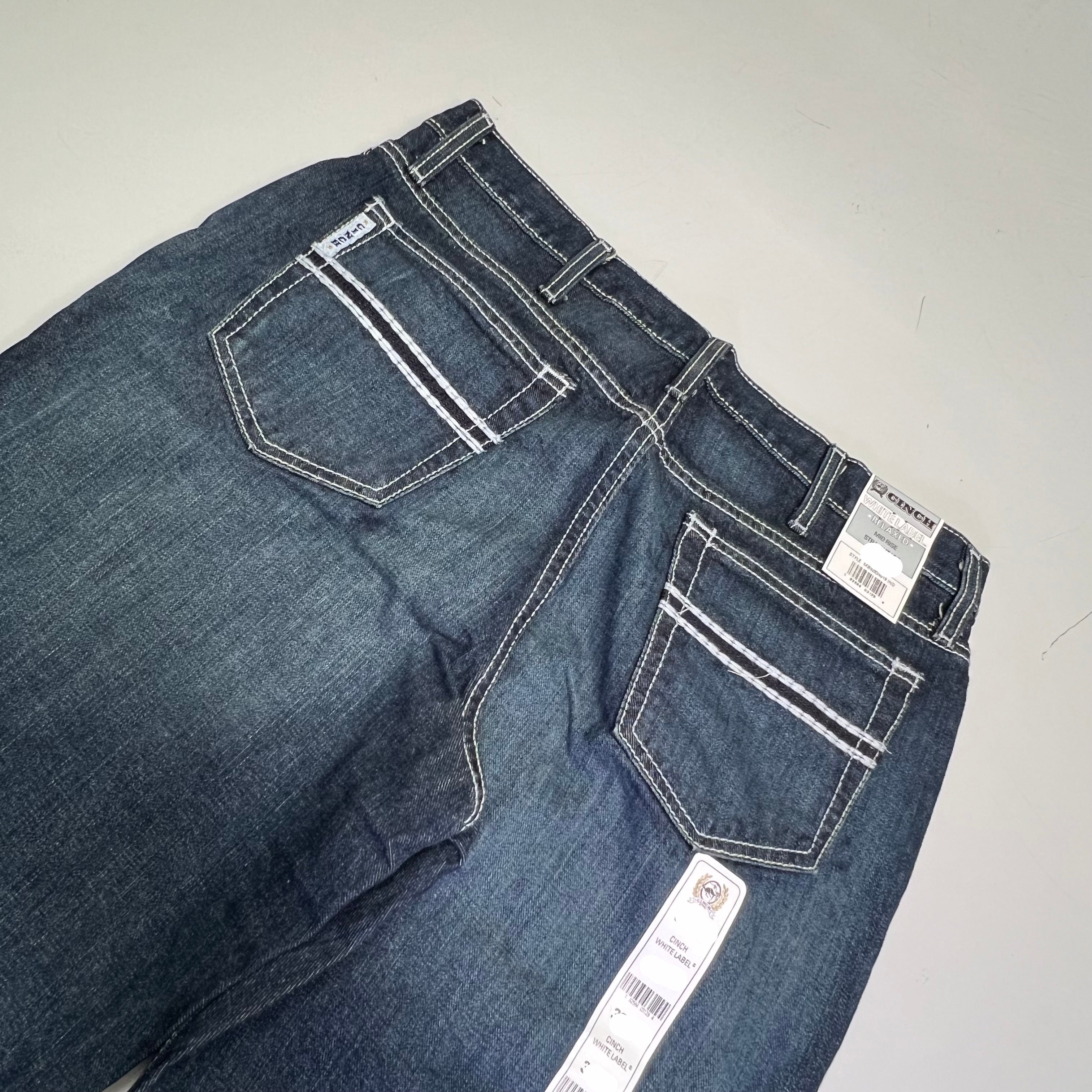 CINCH Relaxed Fit White Label Jeans Men's Sz 33 X 36 Stonewash Indigo MB92834019