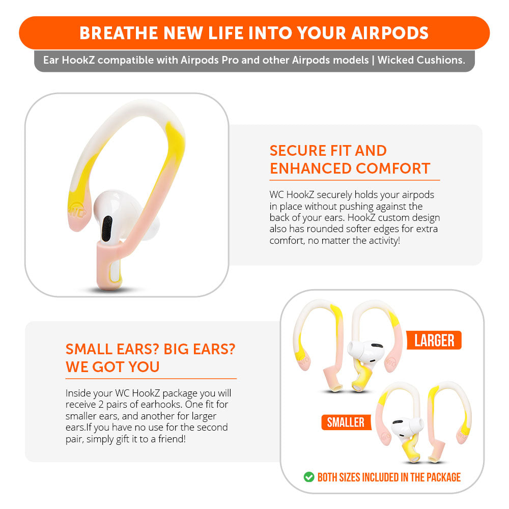 WC HookZ - Over Ear Hooks for Airpods Pro 1, 2 & Airpods 1, 2, 3