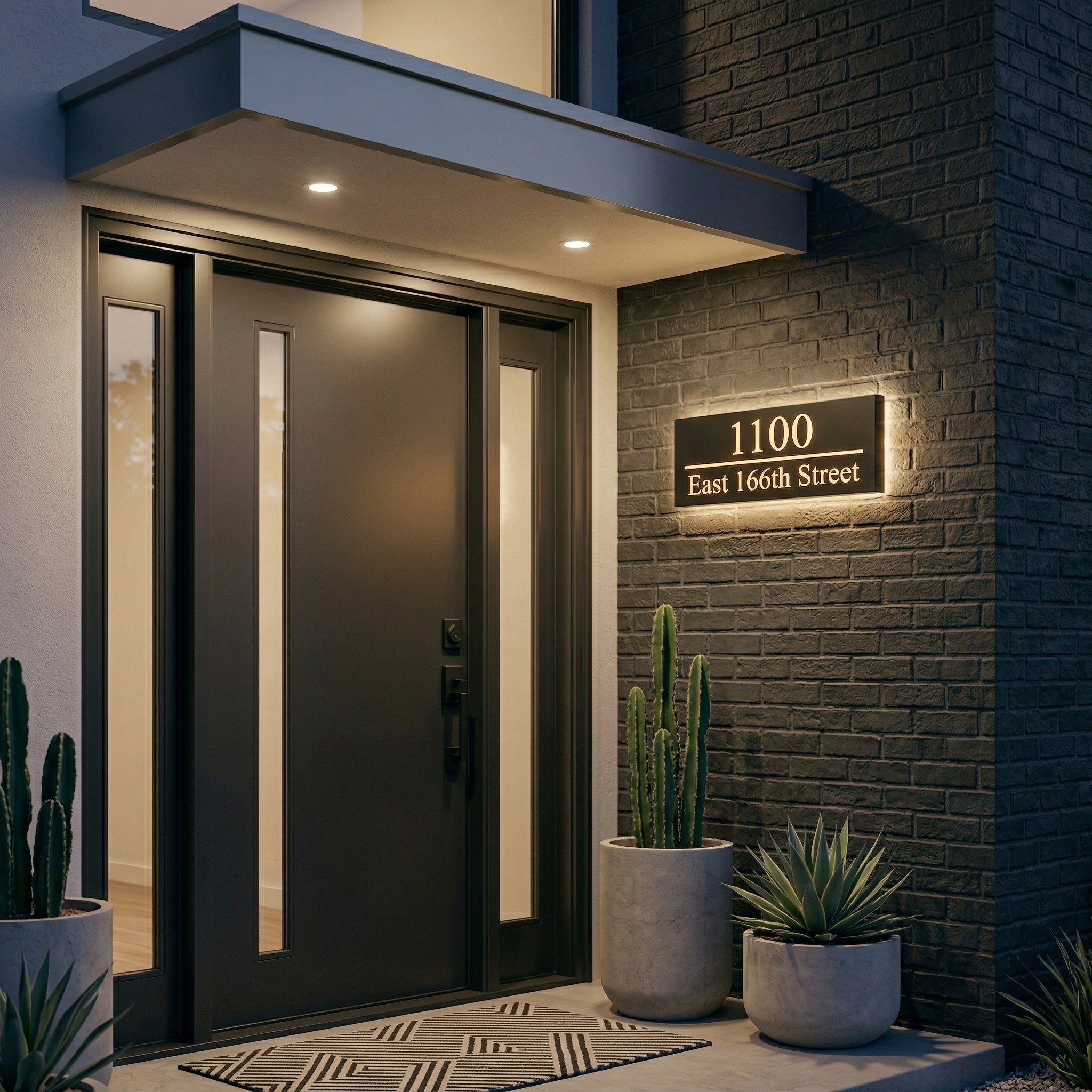 Backlit House Numbers with Street Name – Custom Illuminated Address Sign