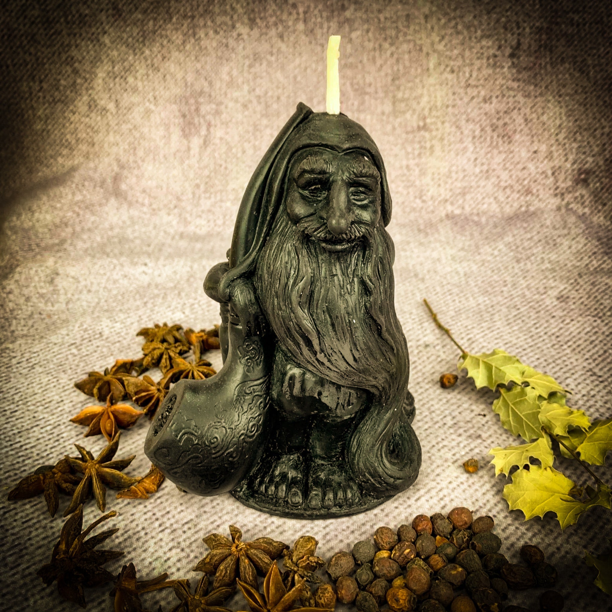 Beeswax Domovyk House Gnome Spell Candle - Home Blessing & Protection