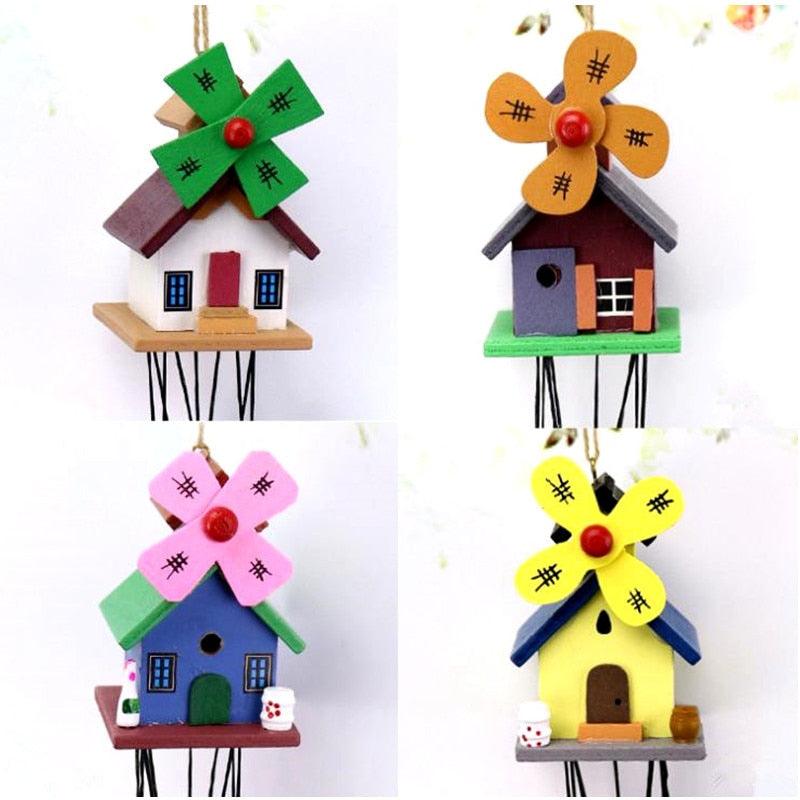 Dream Catcher Colorful Wooden House Wind Chimes Decorations Outdoor Garden Windbells Japan Wind Bells Chime Aeolian Chimes For Good Luck Home Garden Patio Hanging Decoration Gift