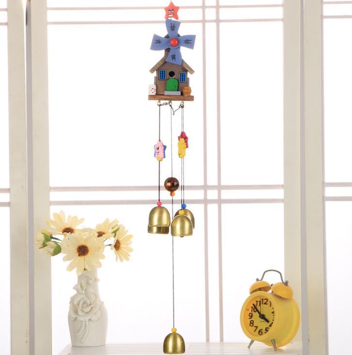 Dream Catcher Colorful Wooden House Wind Chimes Decorations Outdoor Garden Windbells Japan Wind Bells Chime Aeolian Chimes For Good Luck Home Garden Patio Hanging Decoration Gift