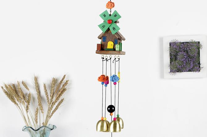 Dream Catcher Colorful Wooden House Wind Chimes Decorations Outdoor Garden Windbells Japan Wind Bells Chime Aeolian Chimes For Good Luck Home Garden Patio Hanging Decoration Gift