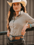 Core Collection Olive Gingham Women's Western Shirt