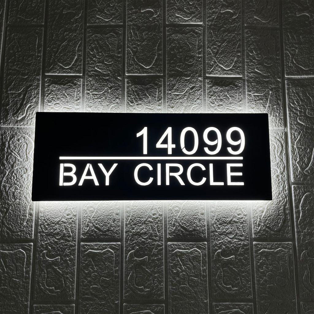 Backlit House Numbers with Street Name – Custom Illuminated Address Sign