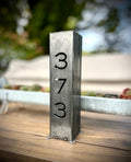 Home Address Solar Pillar Light - Steel