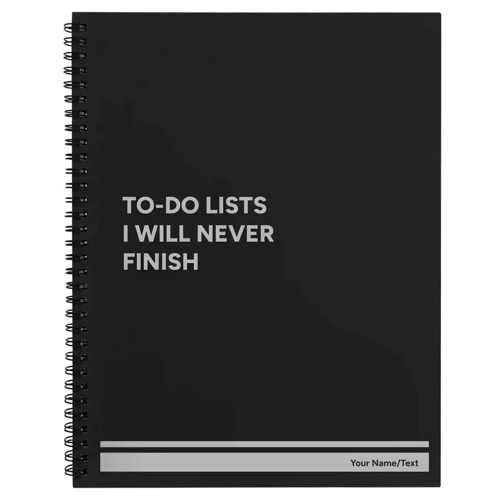 Personalized TO DO List Spiral Notebook (large) | Black