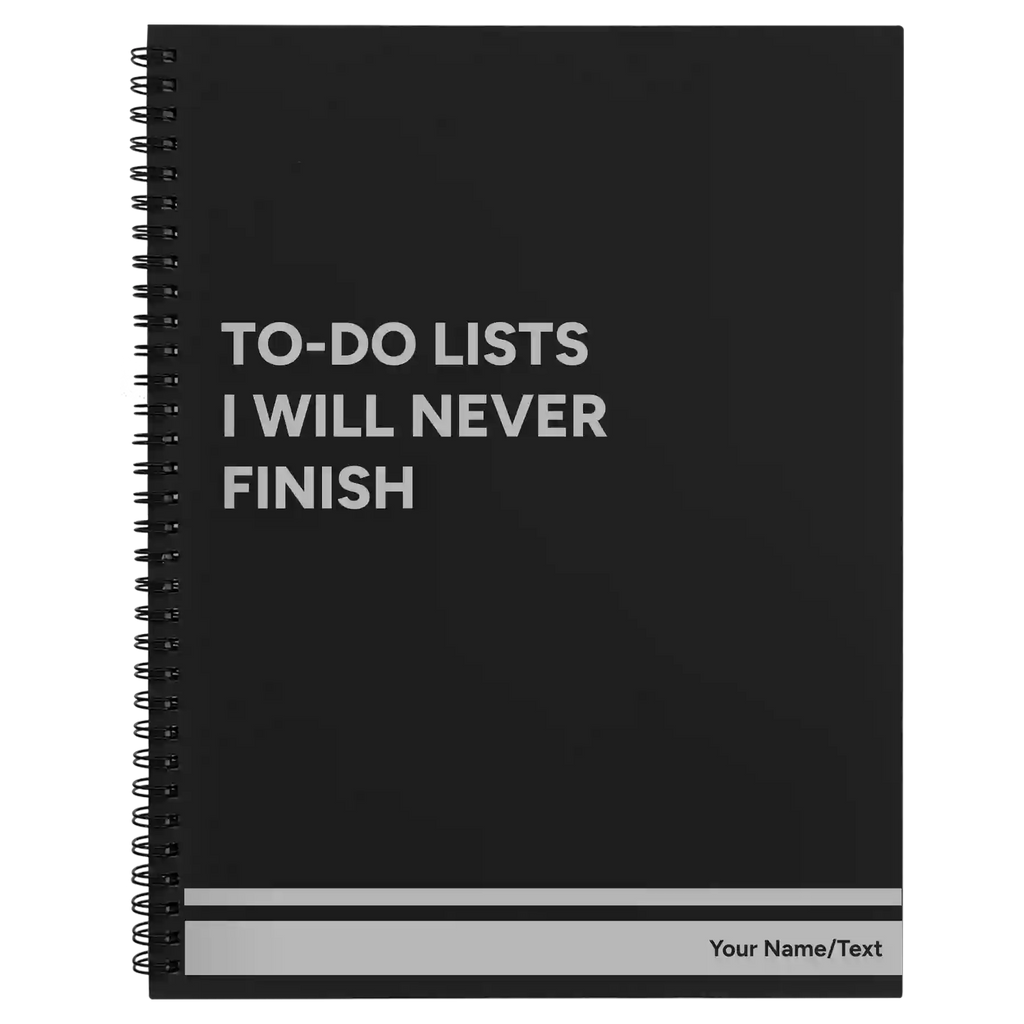 Personalized TO DO List Spiral Notebook (large) | Black