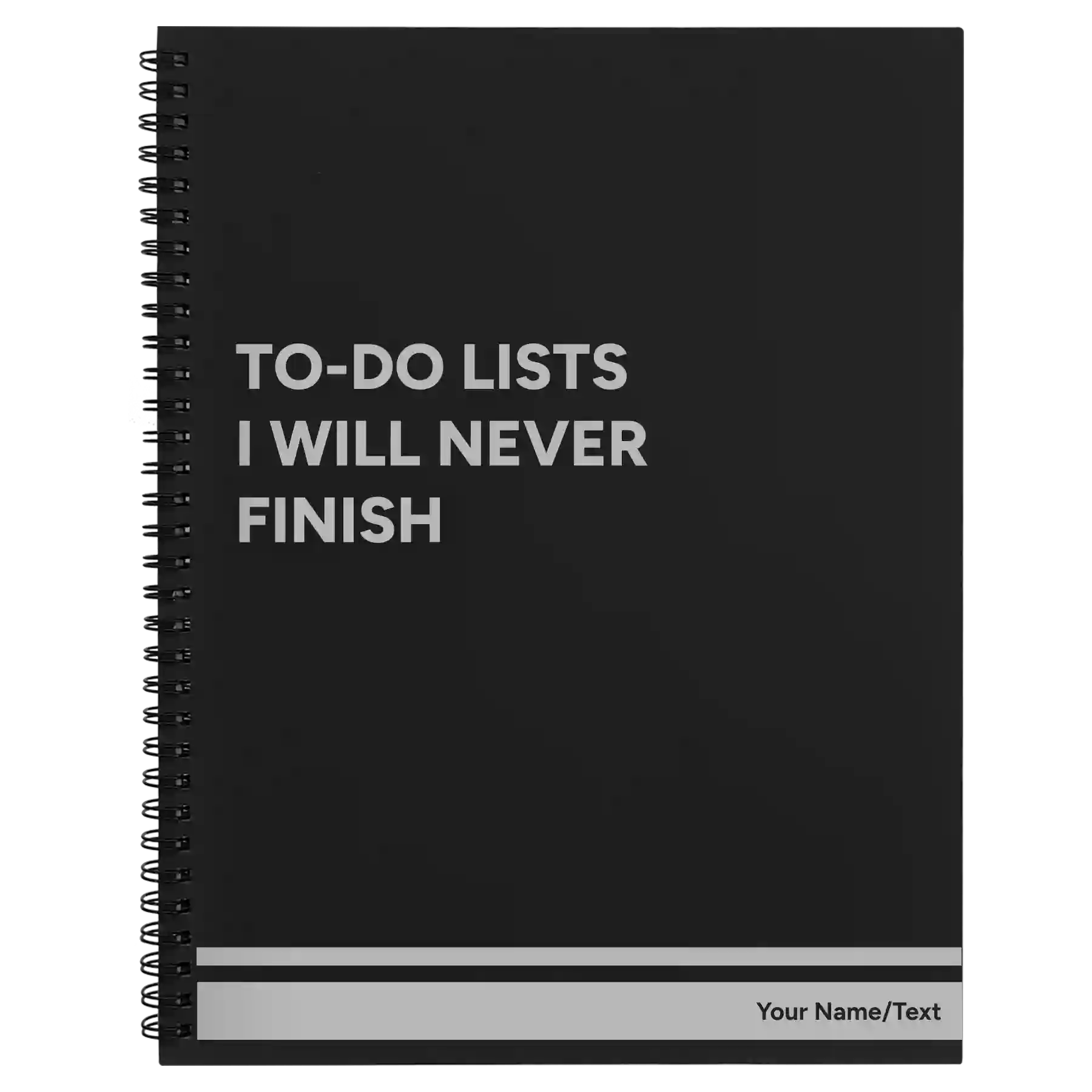Personalized TO DO List Spiral Notebook (large) | Black